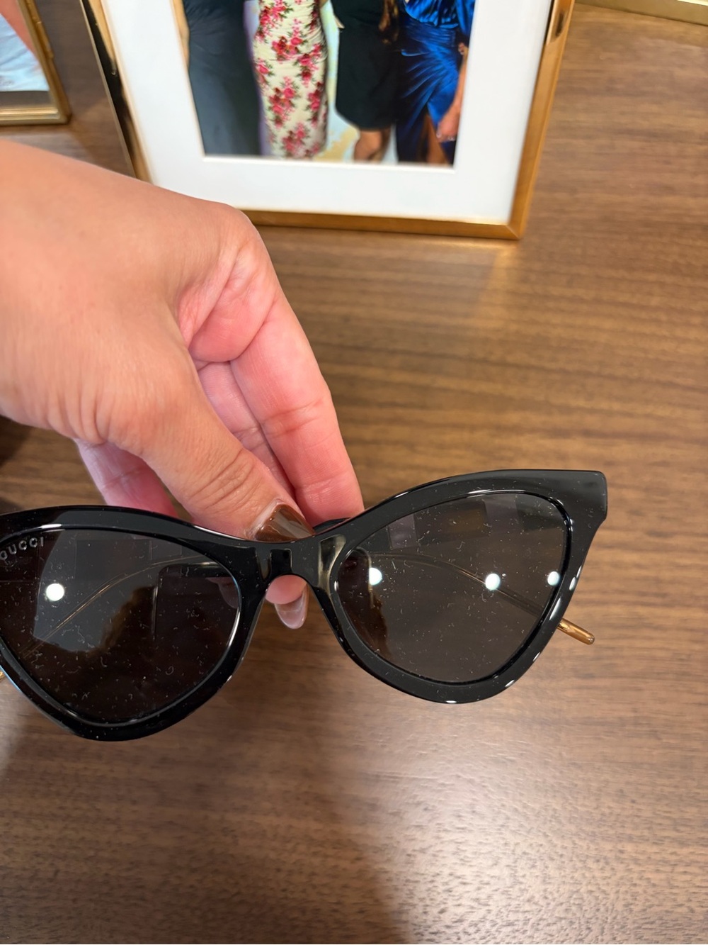 Gucci Black Cat-Eye Sunglasses with Dark Lenses